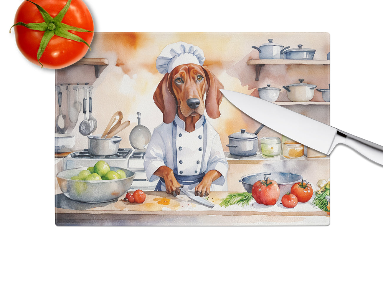 Redbone Coonhound The Chef Glass Cutting Board