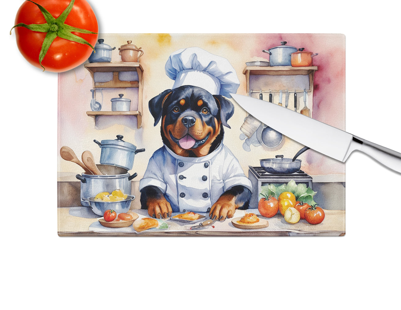 Rottweiler The Chef Glass Cutting Board