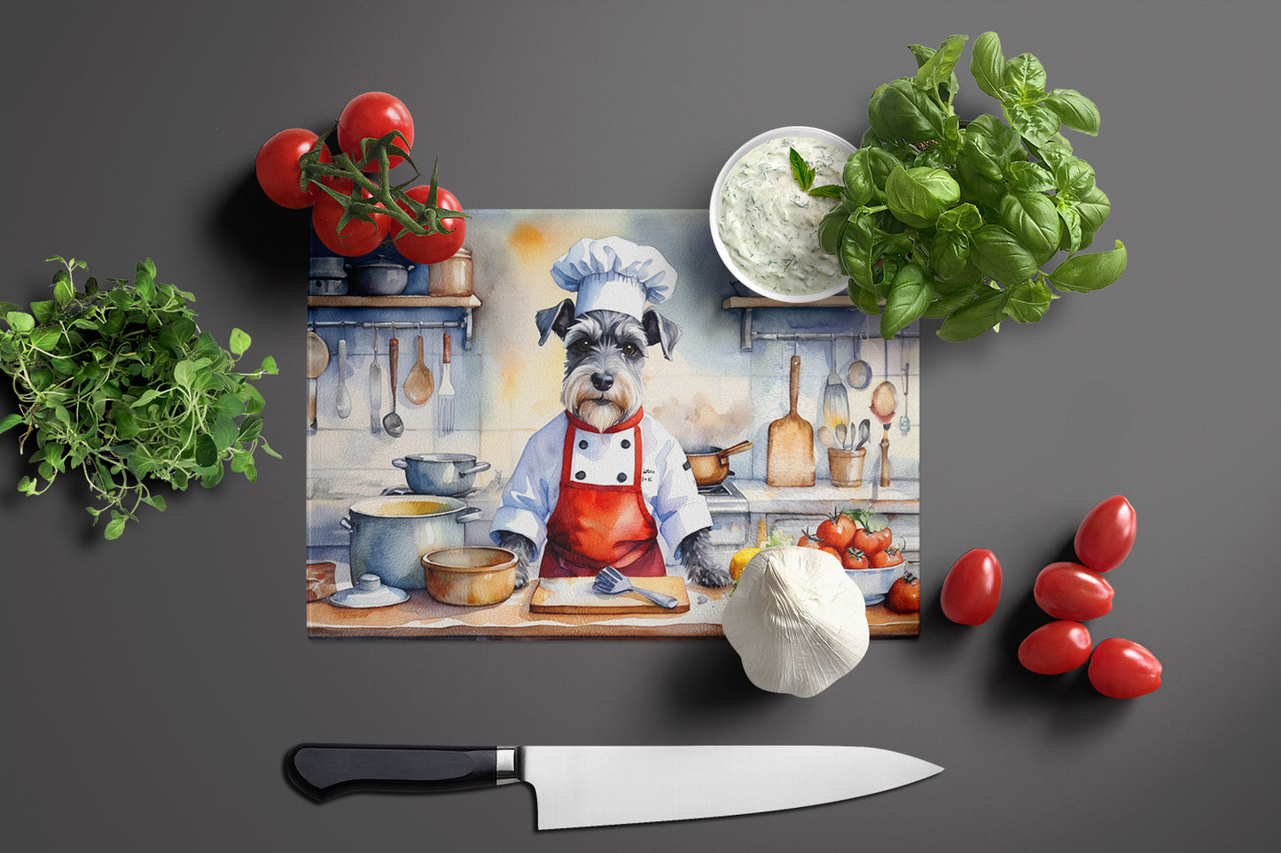 Schnauzer The Chef Glass Cutting Board