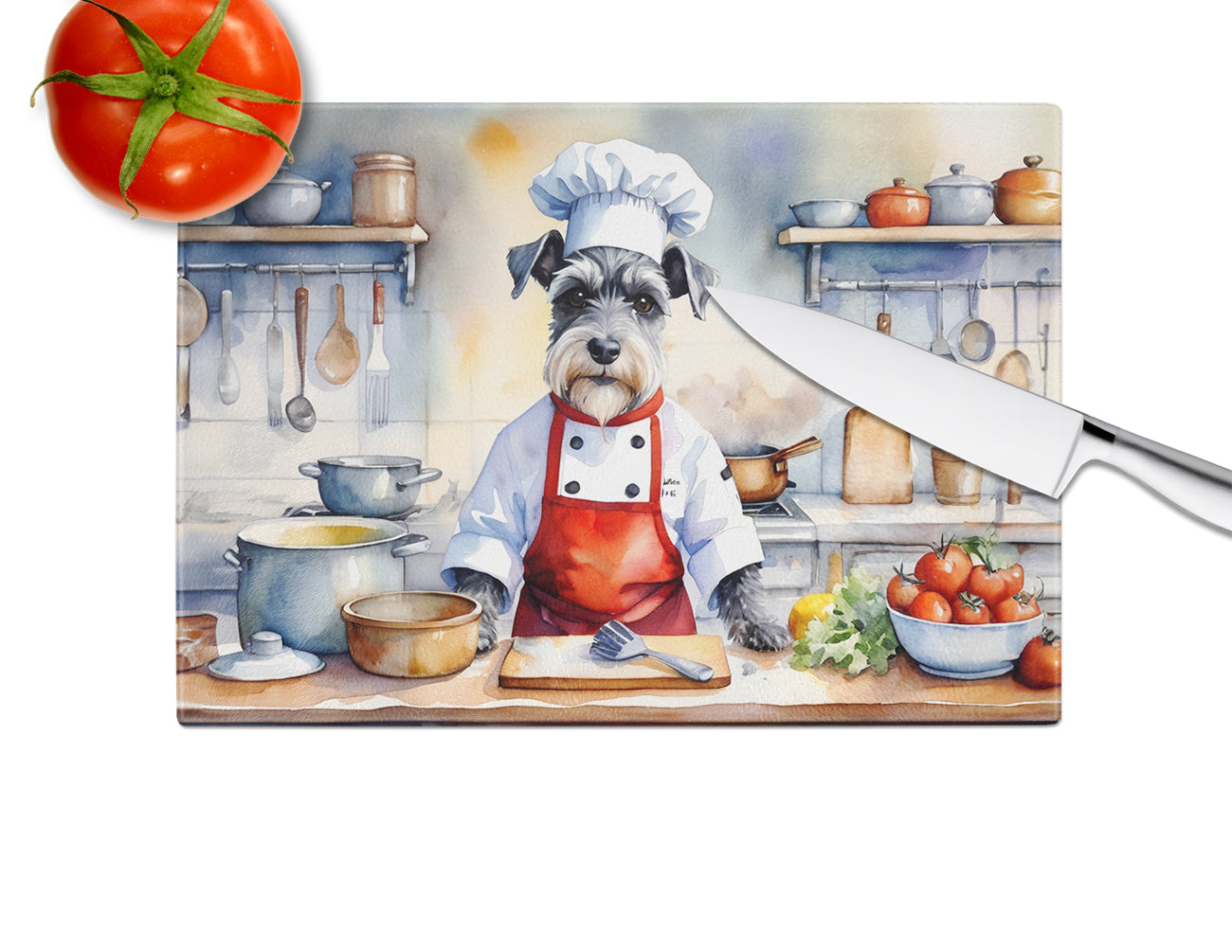 Schnauzer The Chef Glass Cutting Board