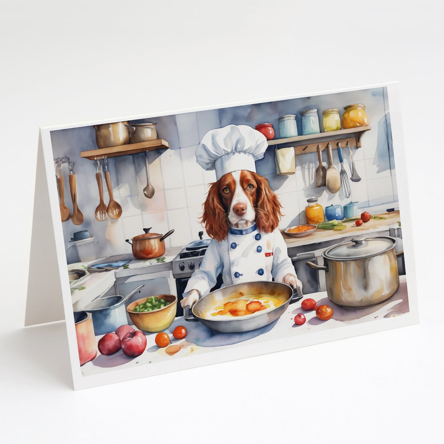 Buy this Welsh Springer Spaniel The Chef Greeting Cards Pack of 8