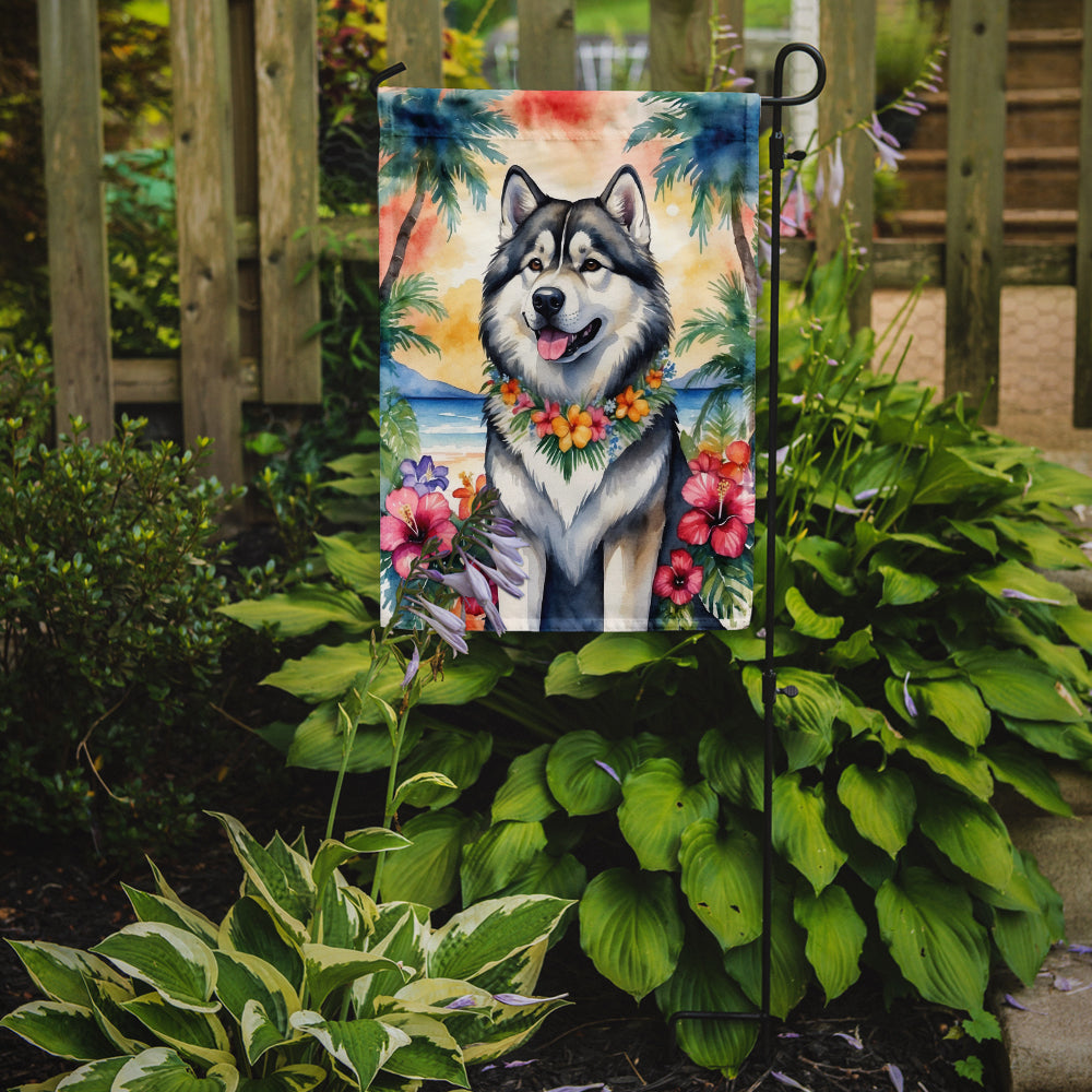 Alaskan Malamute Luau Garden Flag