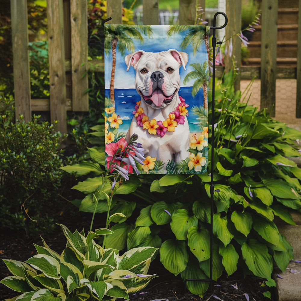 American Bulldog Luau Garden Flag