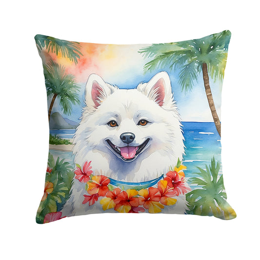 Buy this American Eskimo Luau Throw Pillow