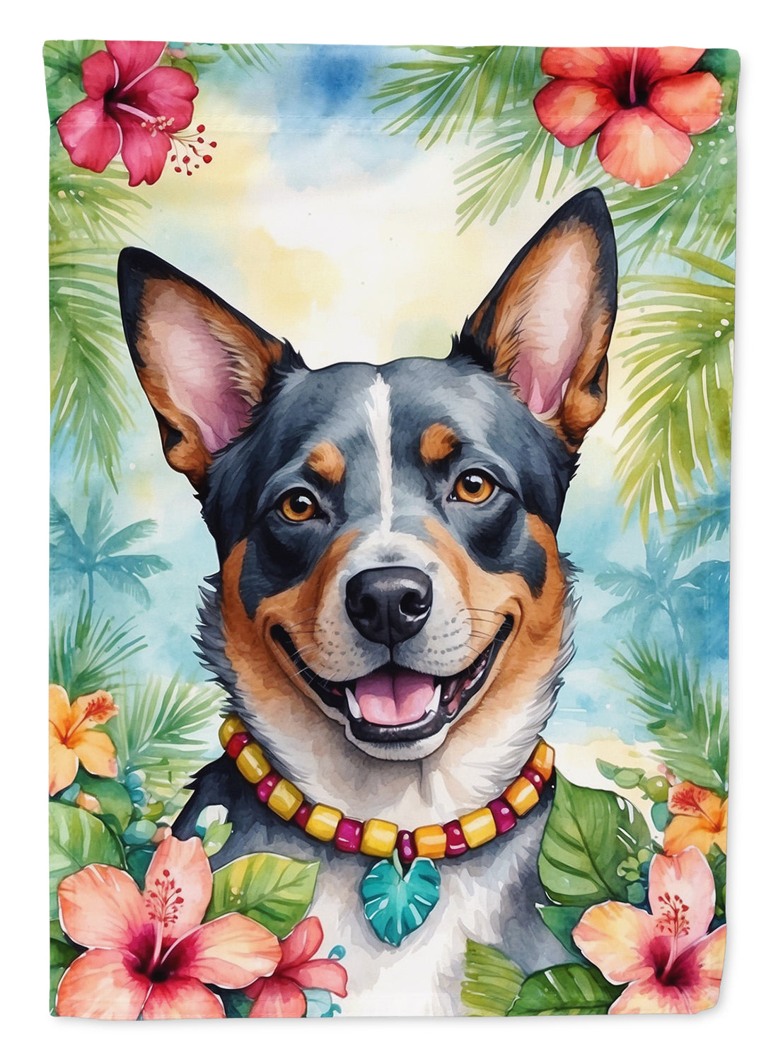 Buy this Australian Cattle Dog Luau Garden Flag