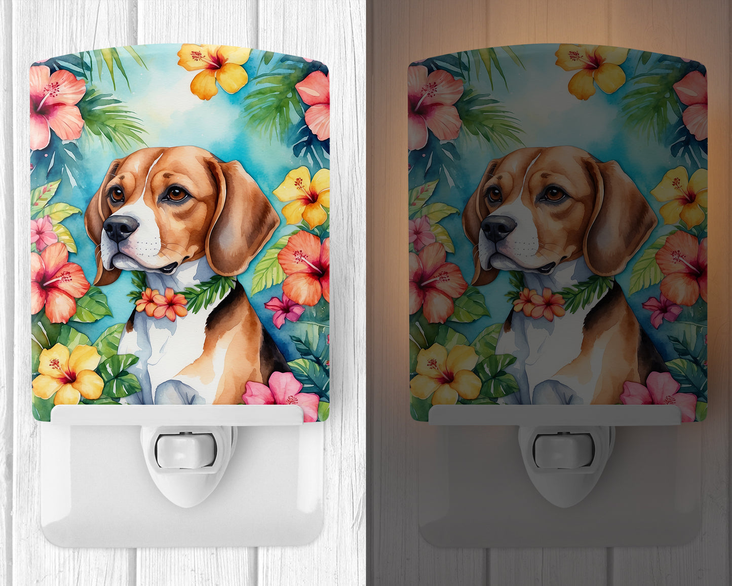 Beagle Luau Ceramic Night Light