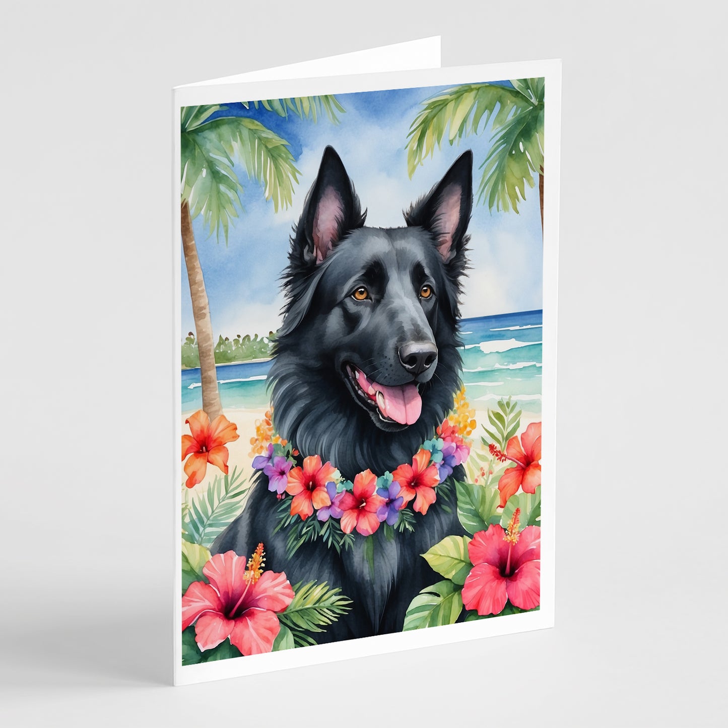 Buy this Belgian Sheepdog Luau Greeting Cards Pack of 8