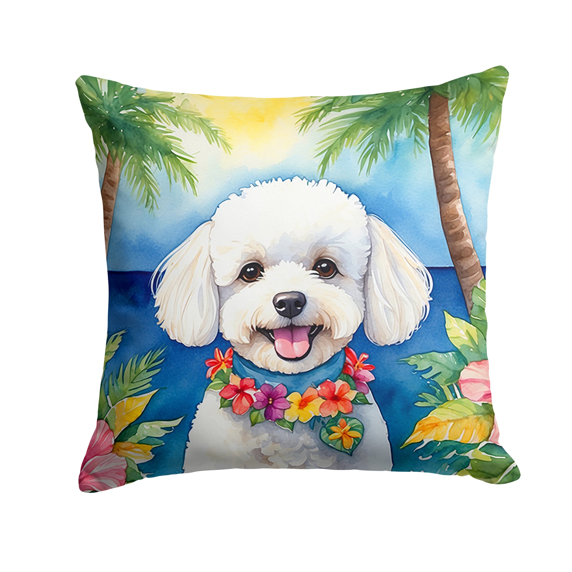 Buy this Bichon Frise Luau Throw Pillow