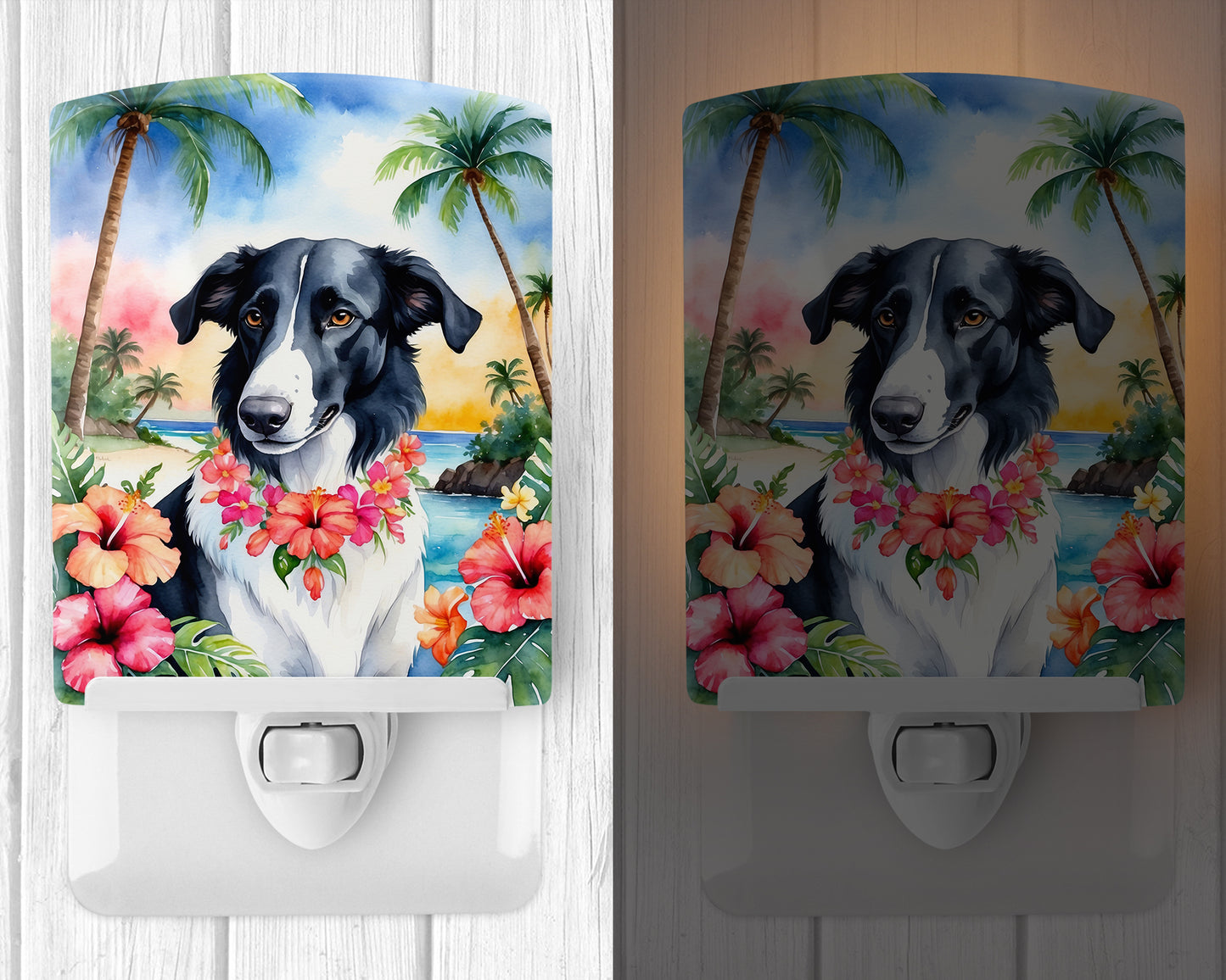 Borzoi Luau Ceramic Night Light