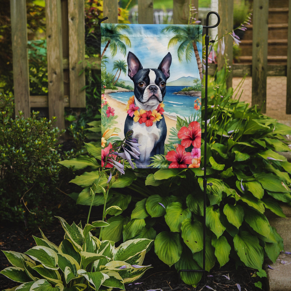 Boston Terrier Luau Garden Flag