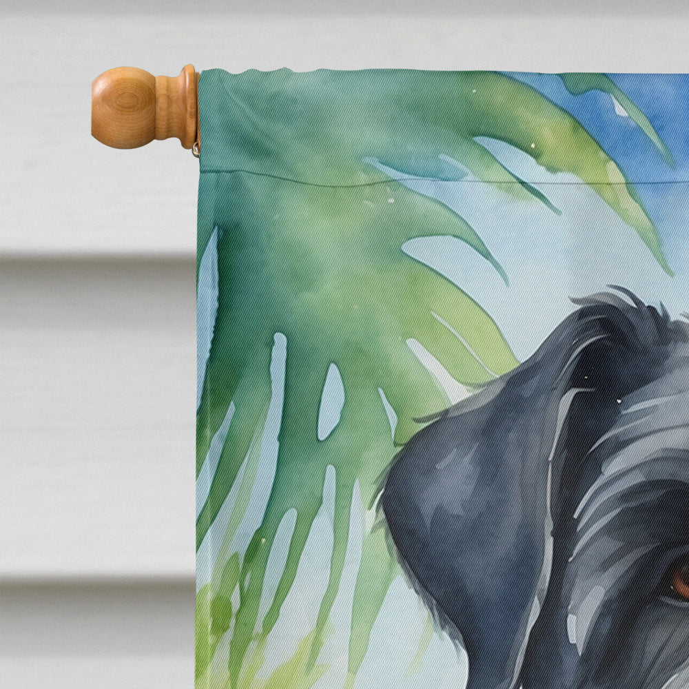 Bouvier des Flandres Luau House Flag