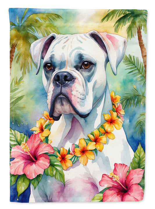 Buy this White Boxer Luau House Flag