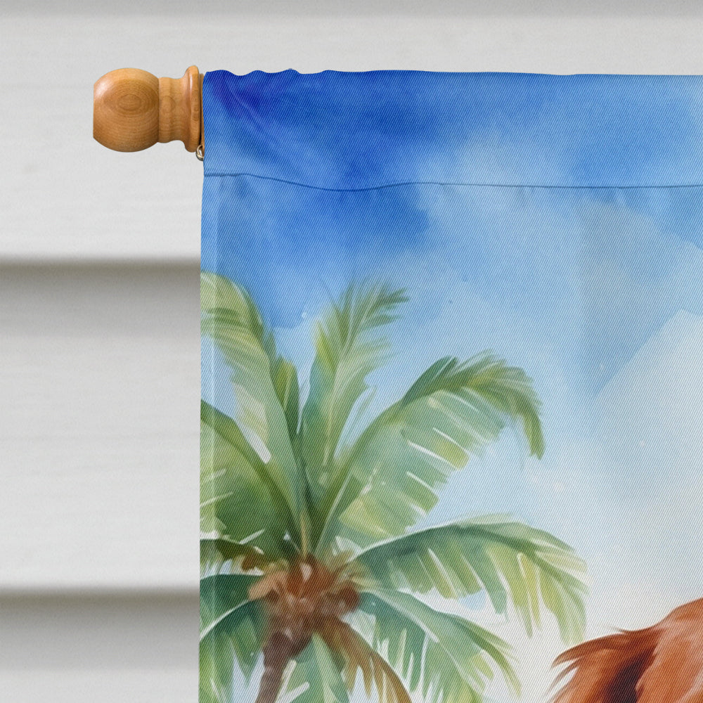 Brittany Spaniel Luau House Flag
