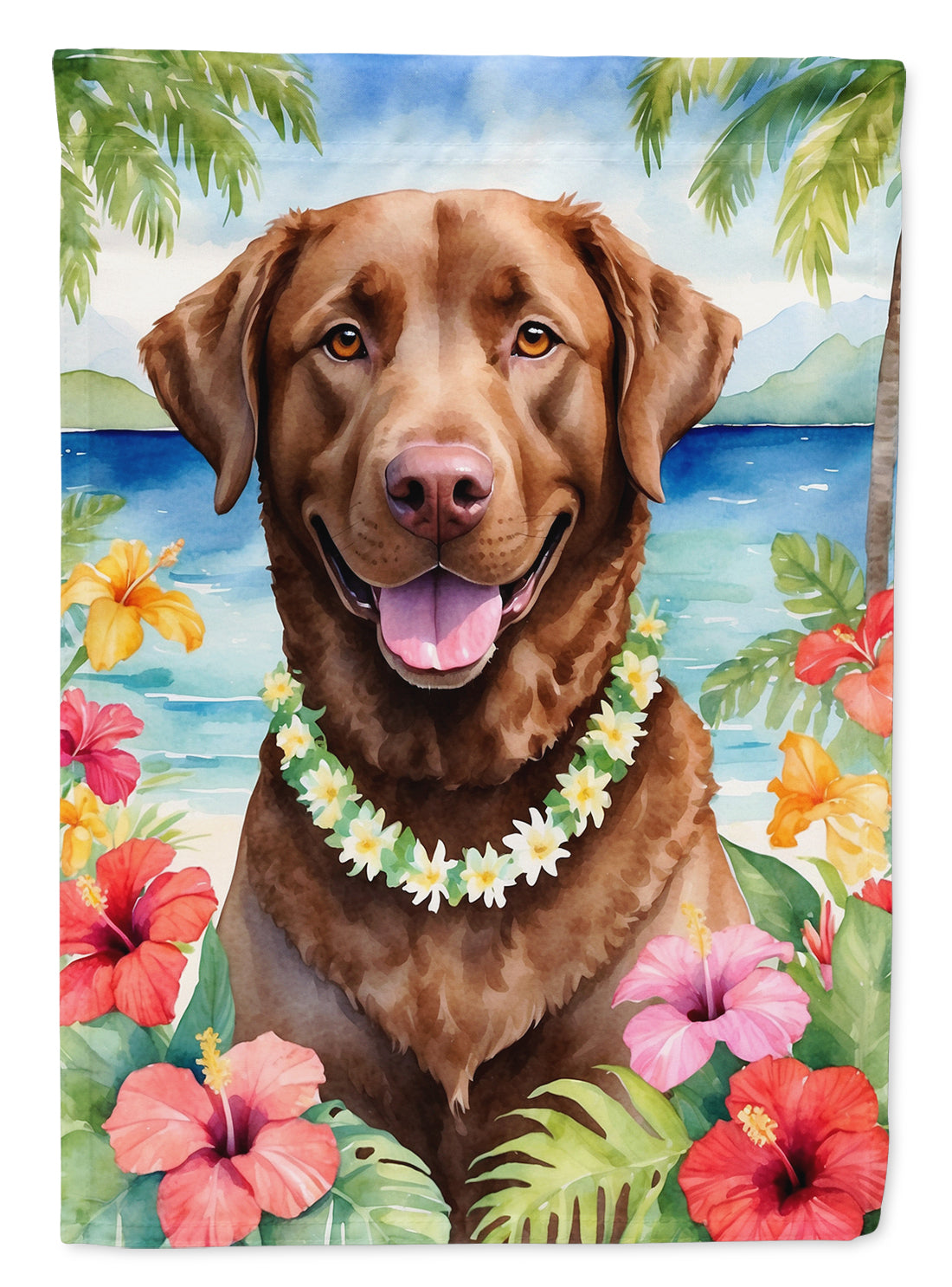 Buy this Chesapeake Bay Retriever Luau House Flag