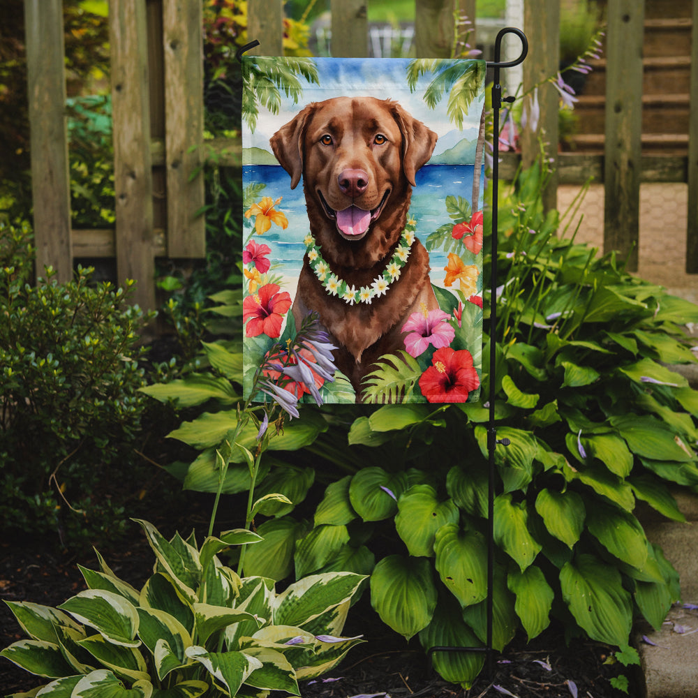 Chesapeake Bay Retriever Luau Garden Flag