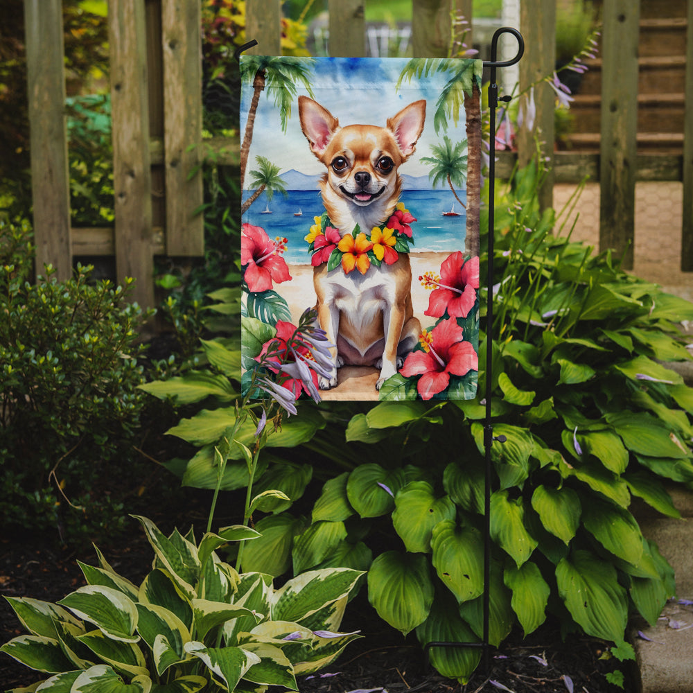 Chihuahua Luau Garden Flag