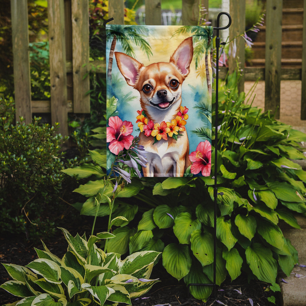 Chihuahua Luau Garden Flag