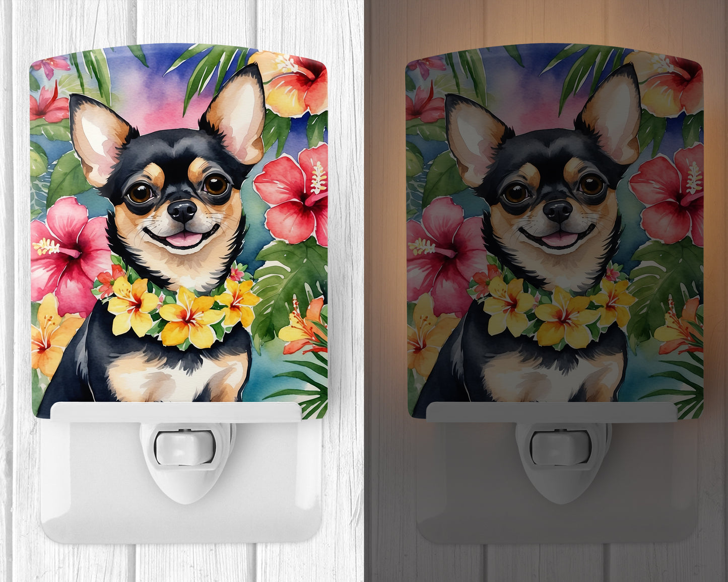 Chihuahua Luau Ceramic Night Light