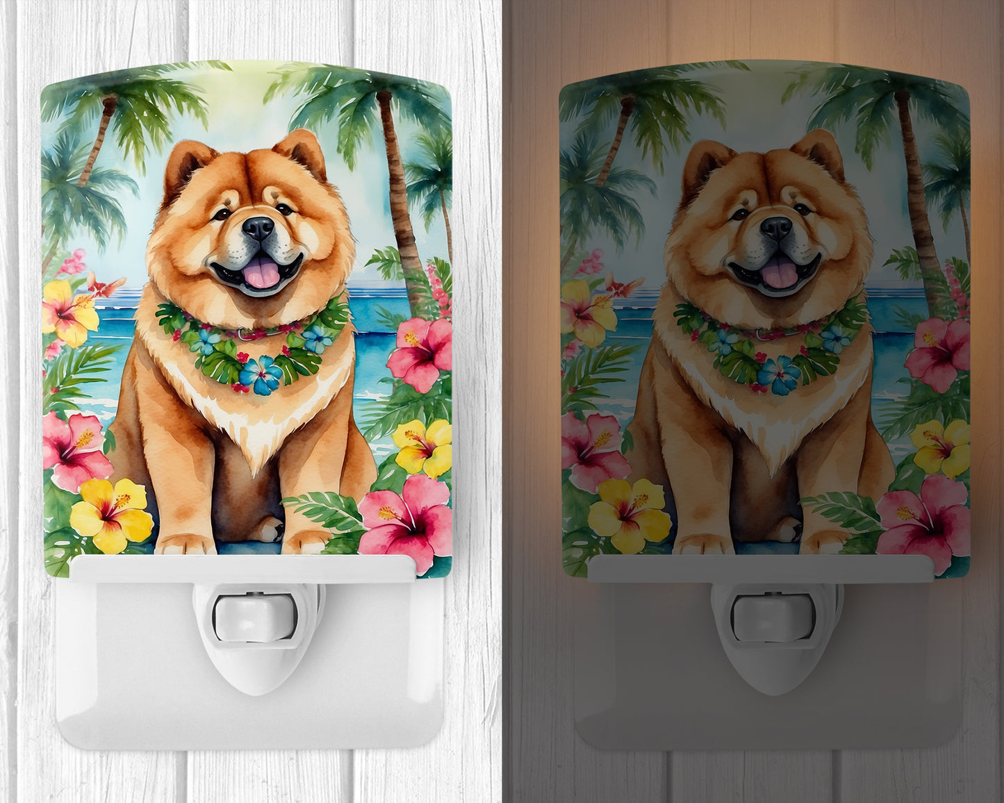 Chow Chow Luau Ceramic Night Light