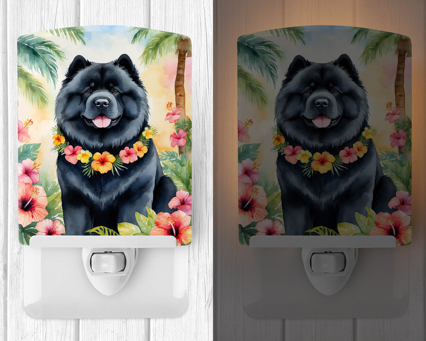 Chow Chow Luau Ceramic Night Light