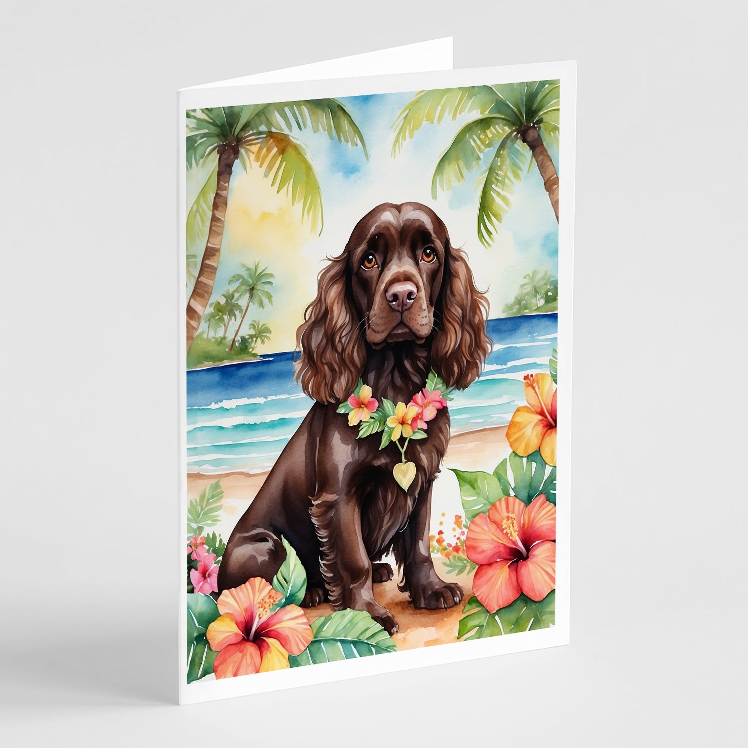 Buy this Cocker Spaniel Luau Greeting Cards Pack of 8