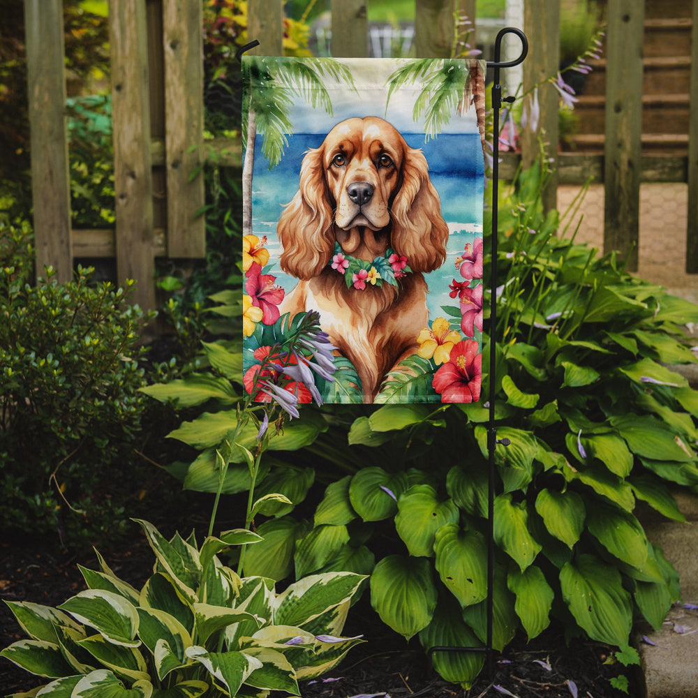 Cocker Spaniel Luau Garden Flag