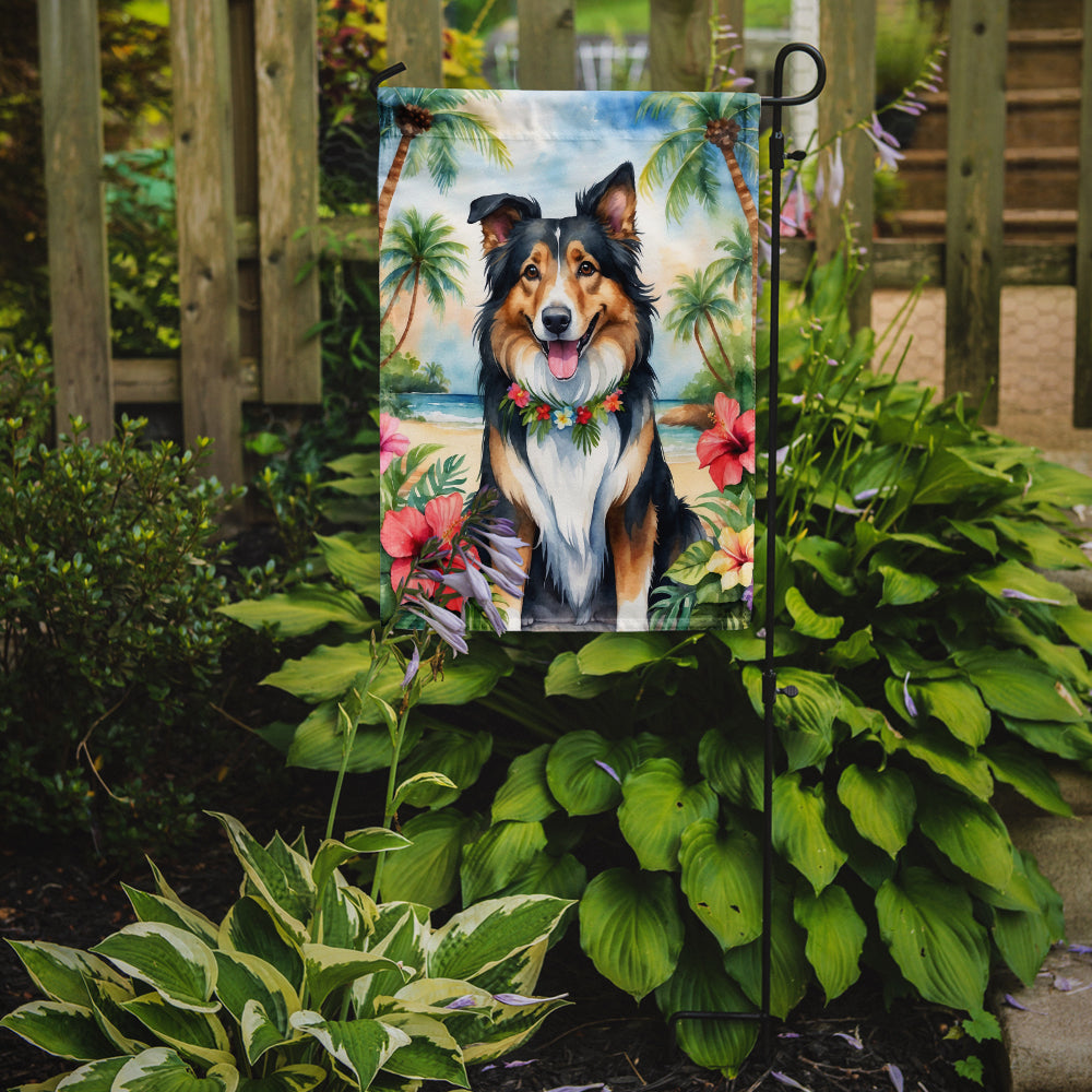 Collie Luau Garden Flag