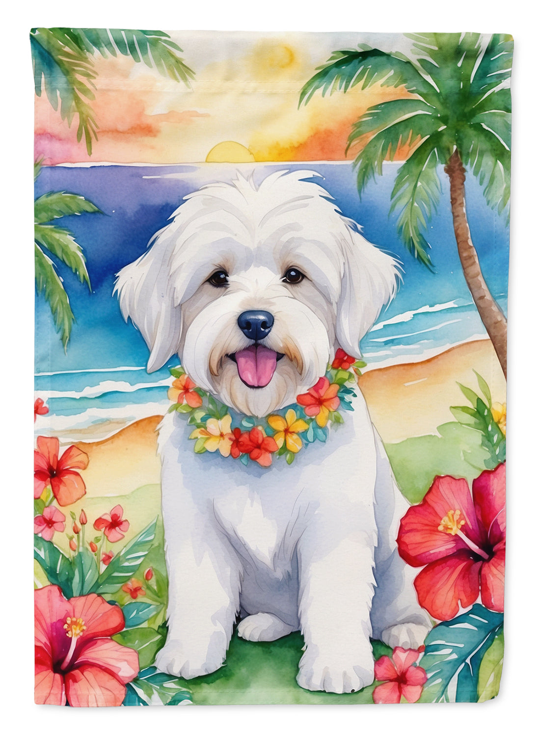 Buy this Coton de Tulear Luau House Flag