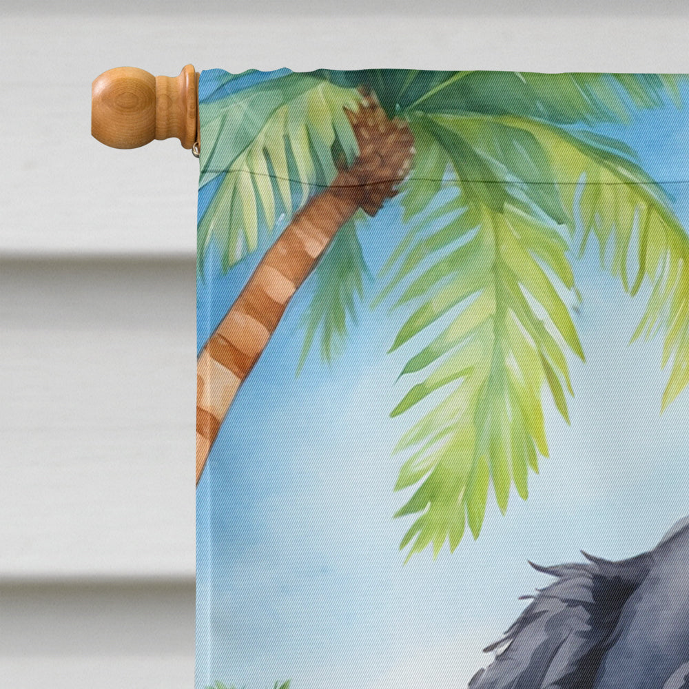 Curly-Coated Retriever Luau House Flag