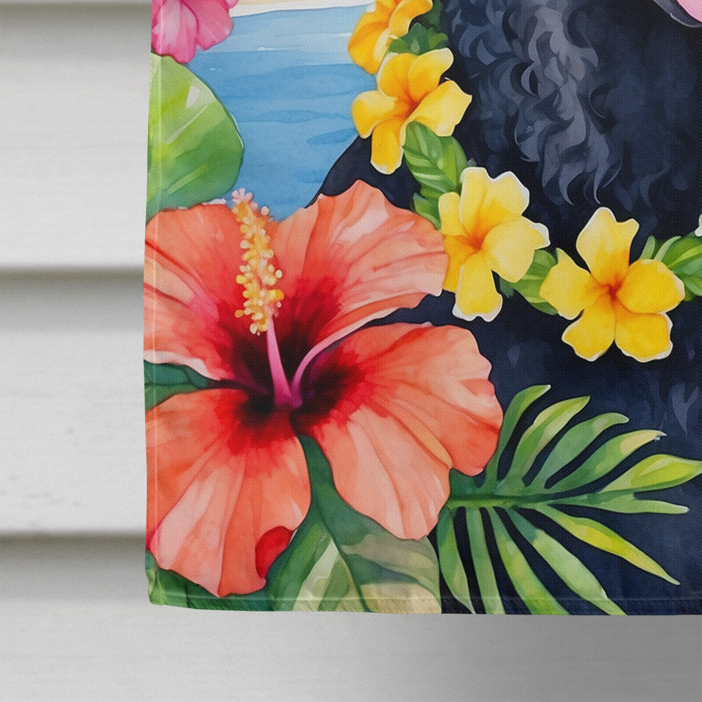 Curly-Coated Retriever Luau House Flag