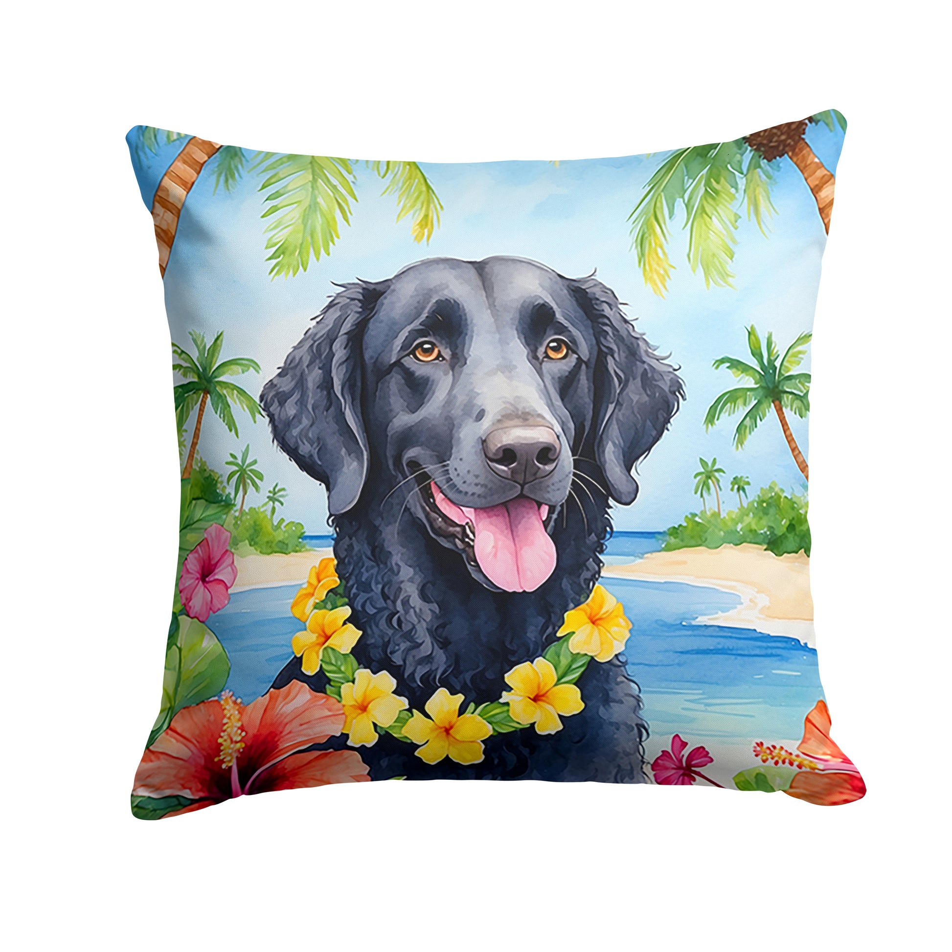 Buy this Curly-Coated Retriever Luau Throw Pillow