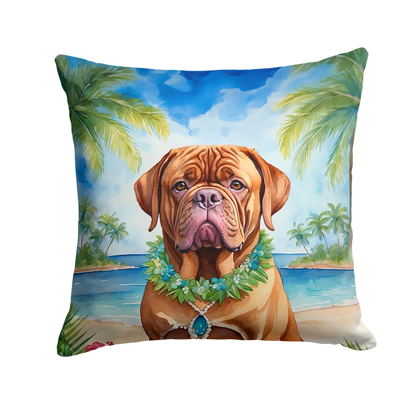 Buy this Dogue de Bordeaux Luau Throw Pillow