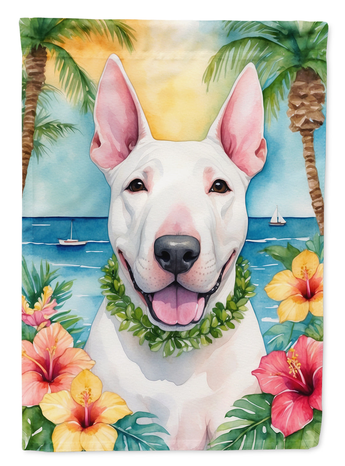 Buy this English Bull Terrier Luau House Flag