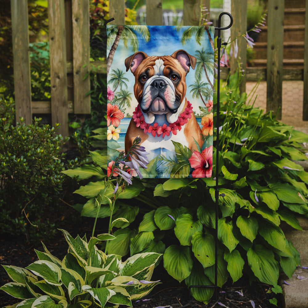 English Bulldog Luau Garden Flag