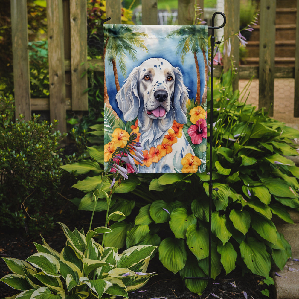 English Setter Luau Garden Flag