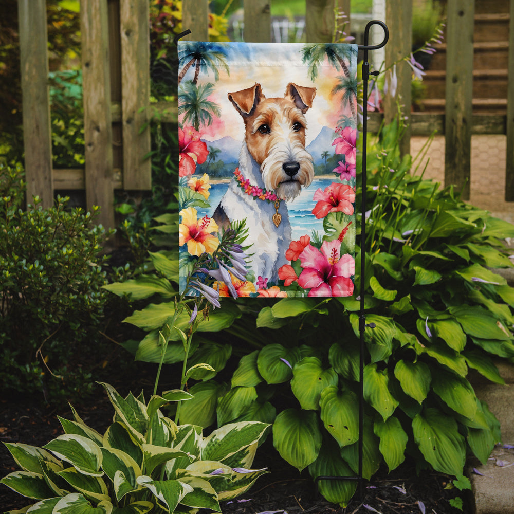 Fox Terrier Luau Garden Flag