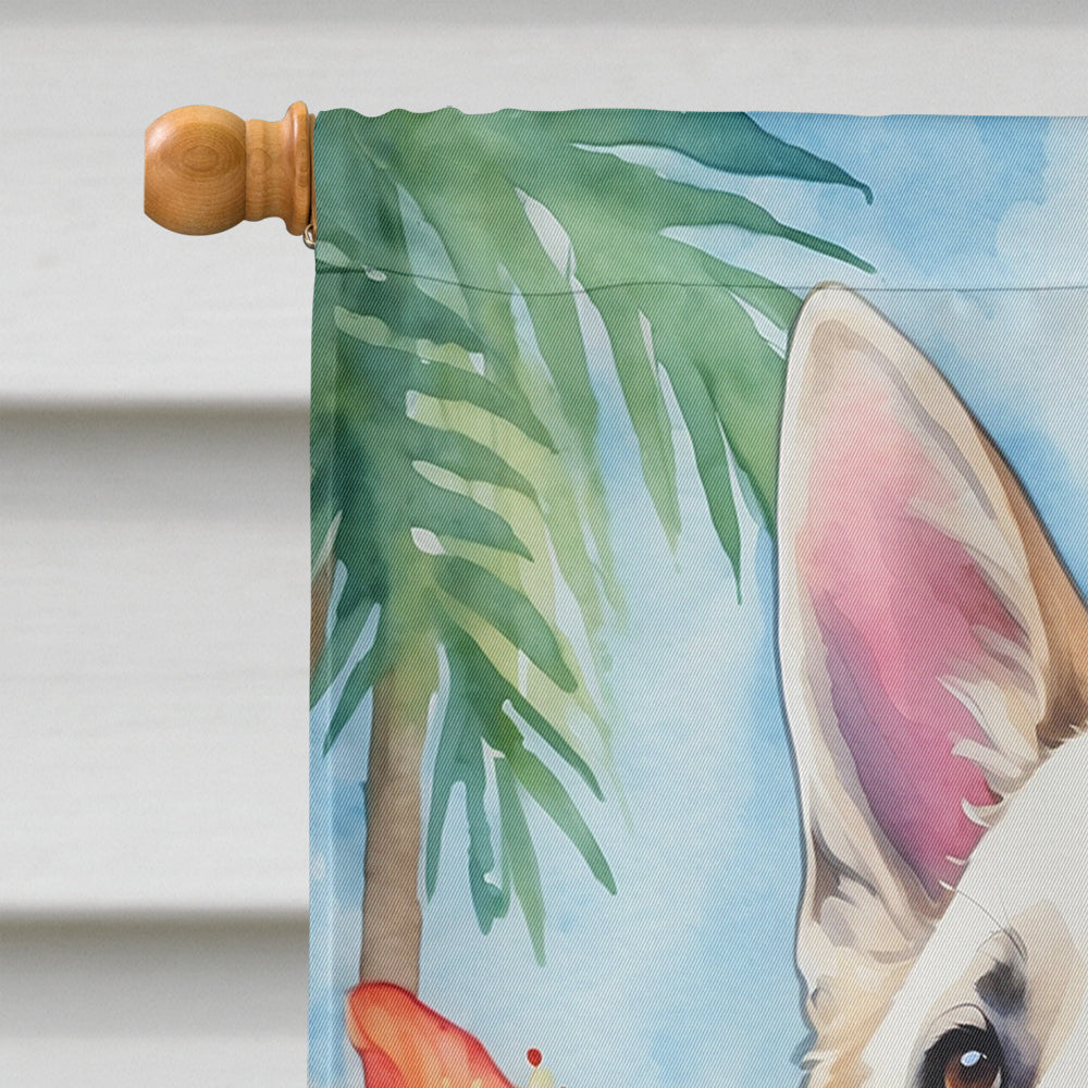White German Shepherd Luau House Flag