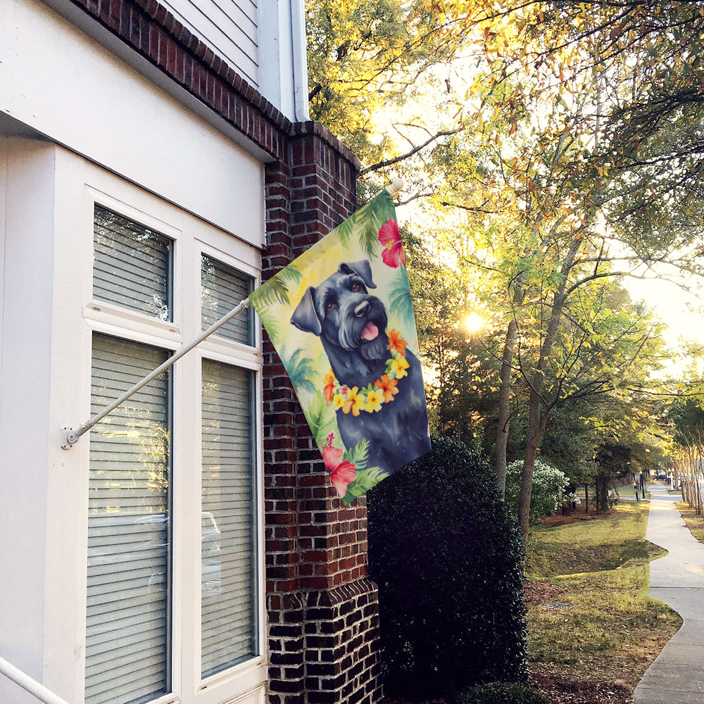 Giant Schnauzer Luau House Flag