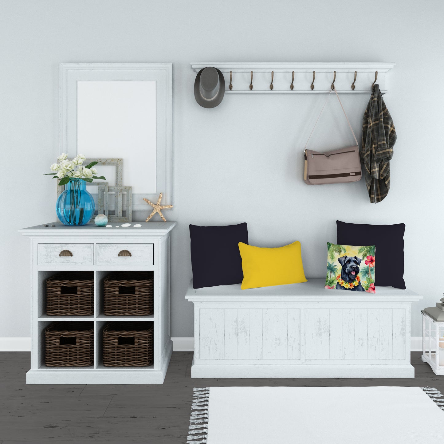 Giant Schnauzer Luau Throw Pillow