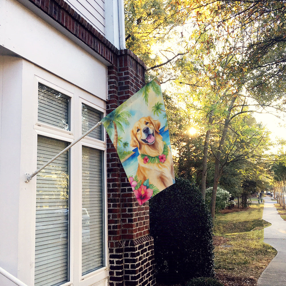 Golden Retriever Luau House Flag