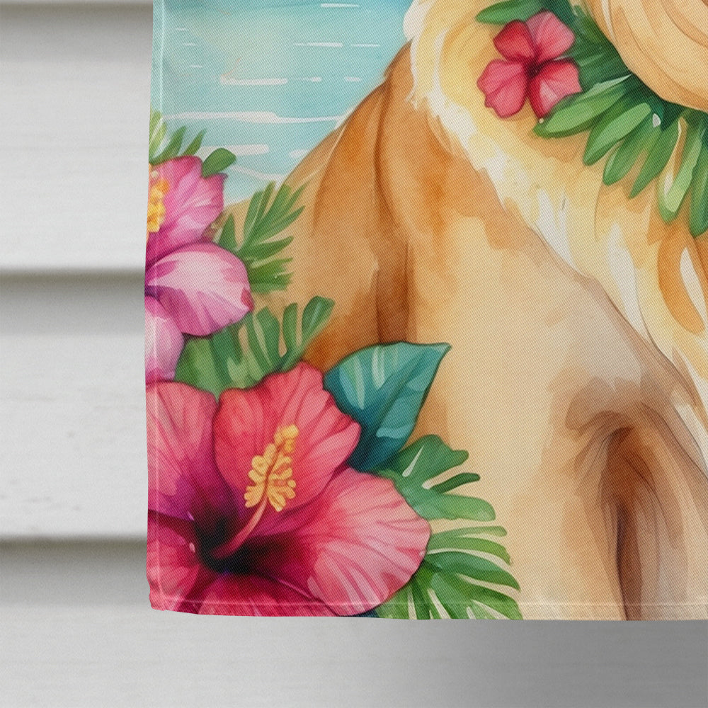Golden Retriever Luau House Flag