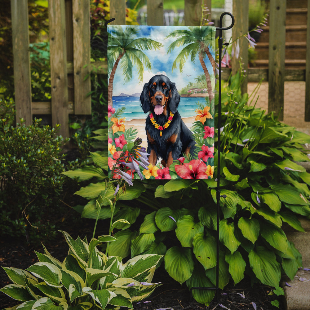 Gordon Setter Luau Garden Flag