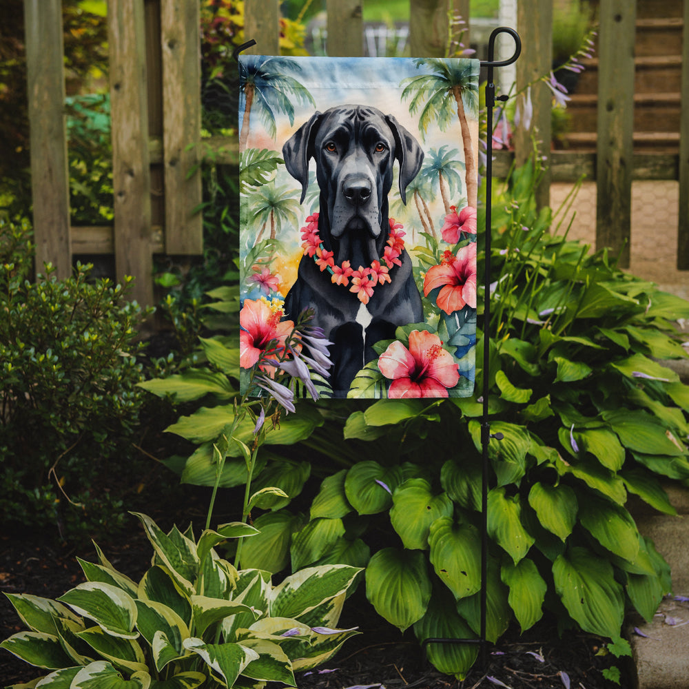 Great Dane Luau Garden Flag