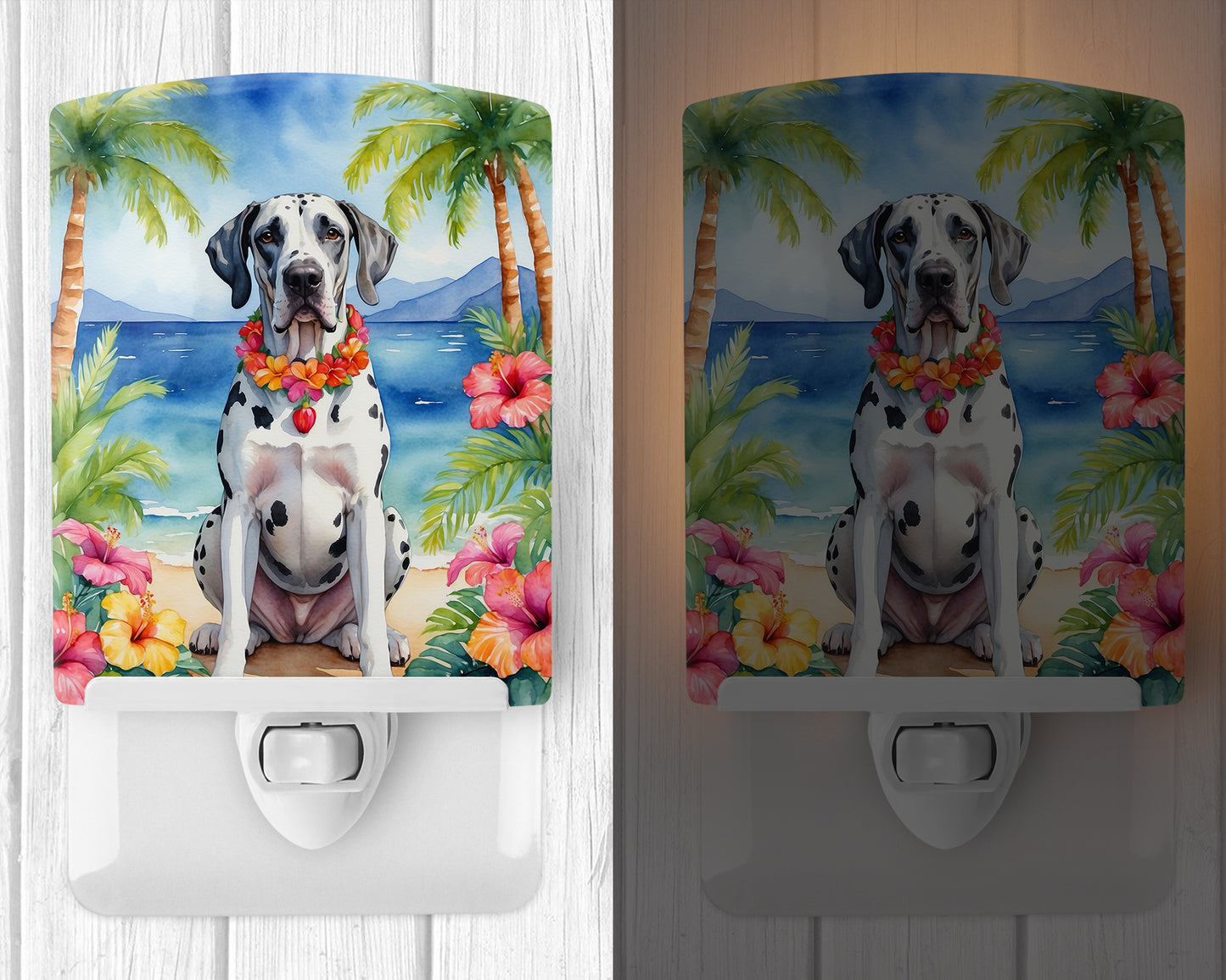 Great Dane Luau Ceramic Night Light