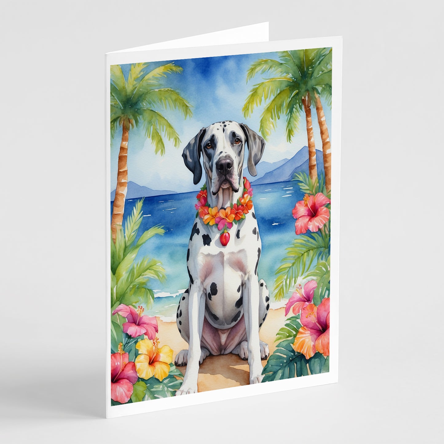 Buy this Great Dane Luau Greeting Cards Pack of 8