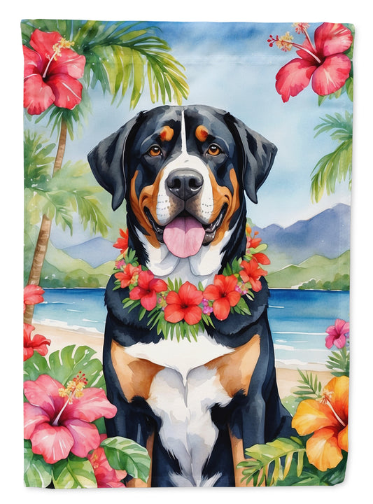 Buy this Greater Swiss Mountain Dog Luau Garden Flag