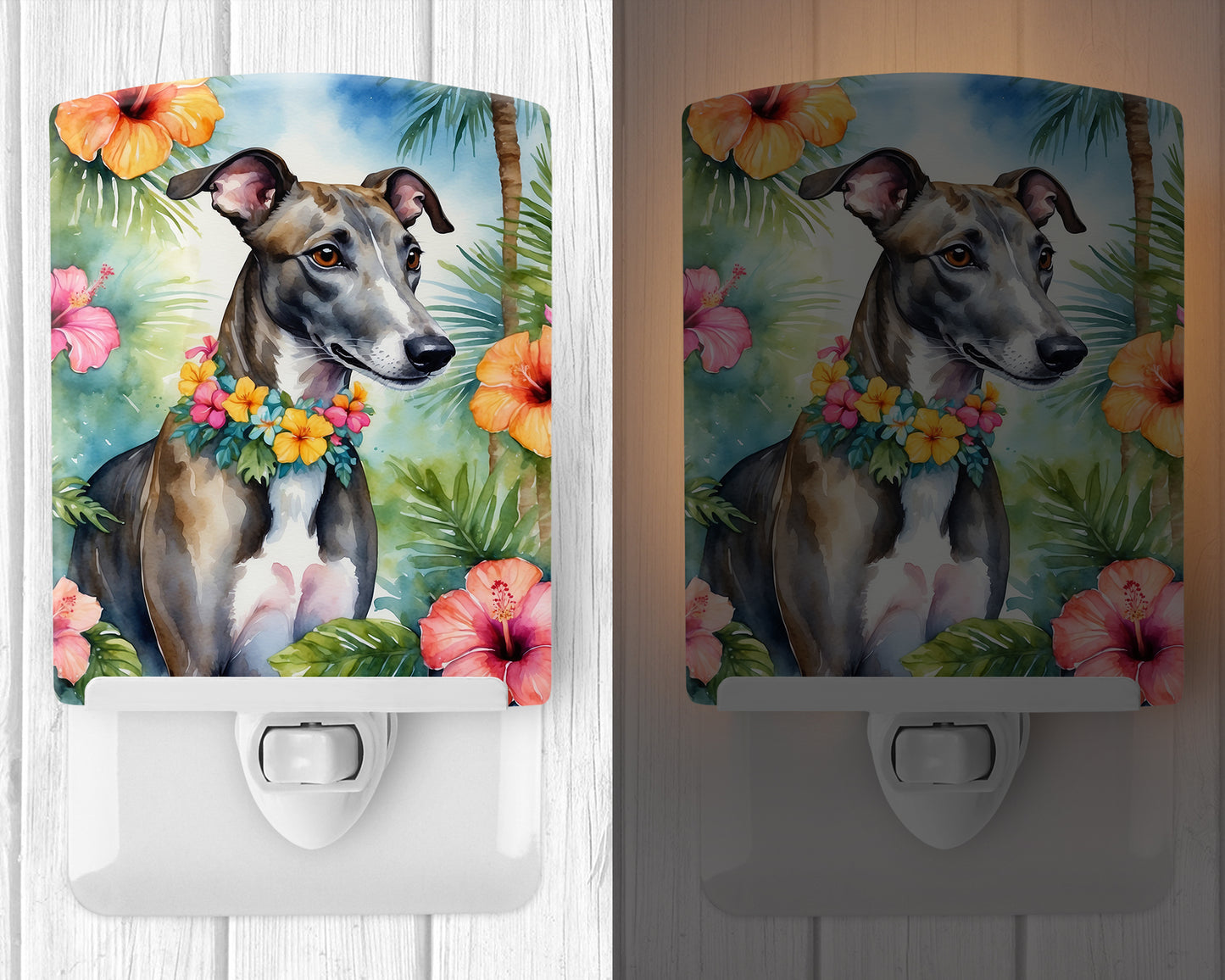 Greyhound Luau Ceramic Night Light