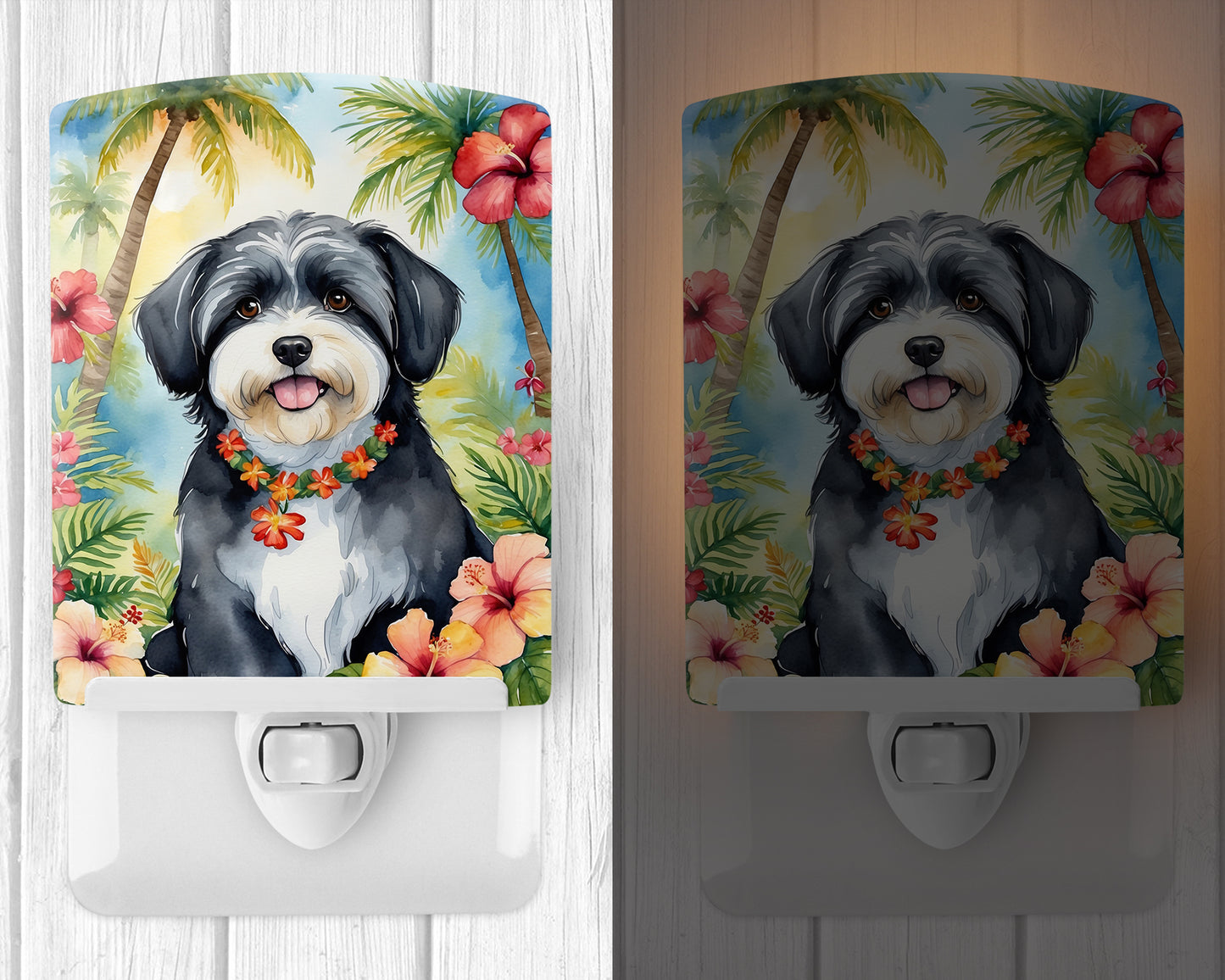 Havanese Luau Ceramic Night Light