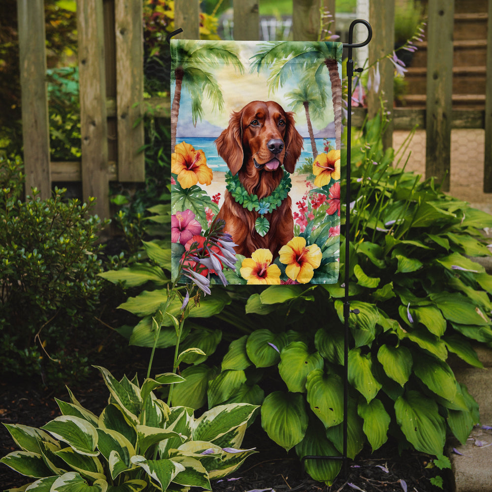Irish Setter Luau Garden Flag