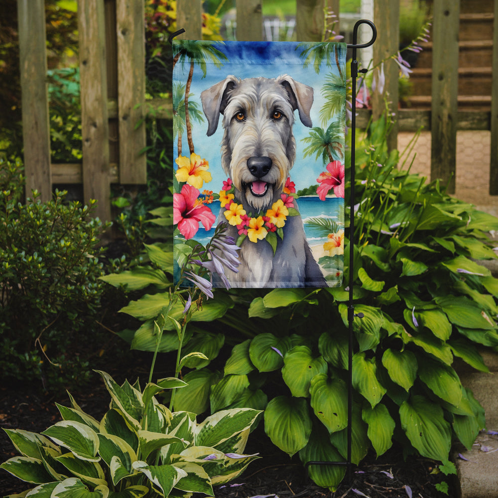 Irish Wolfhound Luau Garden Flag